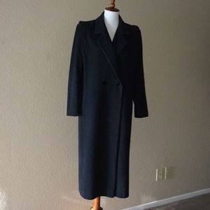 Ferncroft Cashmere Wool Black Long Coat Soft Warm